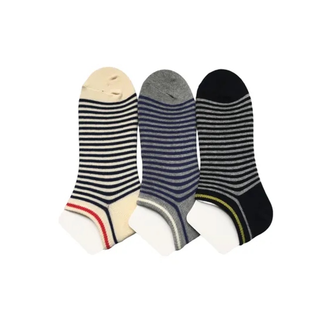 Summer Anti Bacterial Mens Colorful Short Basic Casual Breathable Cool Cotton Stripe Block Trainer Liner Socks