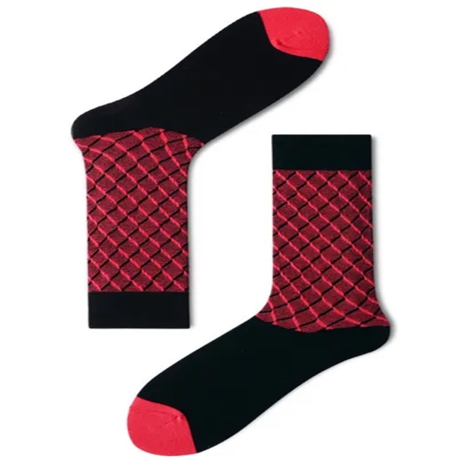 British Gentleman Diamond Crew Socks Male for All Season