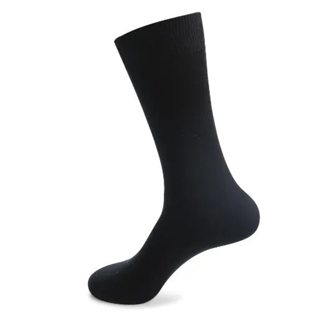 Customized Plain Knit Basic Cotton Black Men Crew Business Bamboo Socks