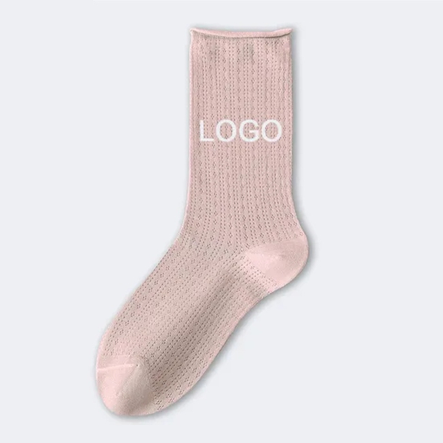 2024 High Quality Low MOQ Custom Cotton Socks Jacquard Embroidery Print Knitted Crew Cotton Sport Unisex Socks