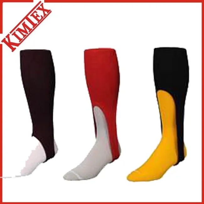 Custom Logo Compression Knee High Socks Stripe Knit Open Heel Stirrup Toeless Long Sport Socks