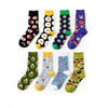 Customized Wholeseller Fashion Winter Spring Summer Men Women Unisex Cotton Branded Eggs Icecream Avocado Jacquard Crew Socks