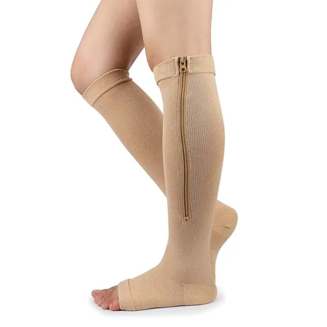 Zipper Medical Compression Socks Pain Relief Men Women Nylon Elastic Socks Sports Socks