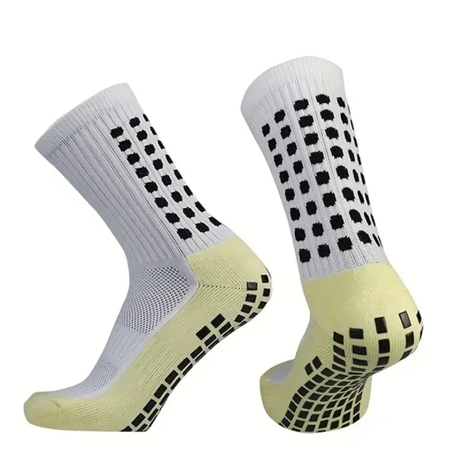 Men′s Short Crew Socks with Anti-Slip Silica Gel Sweat Shock Absorbing Athletic Socks for Sports Football Soccer Super Foot Bowl