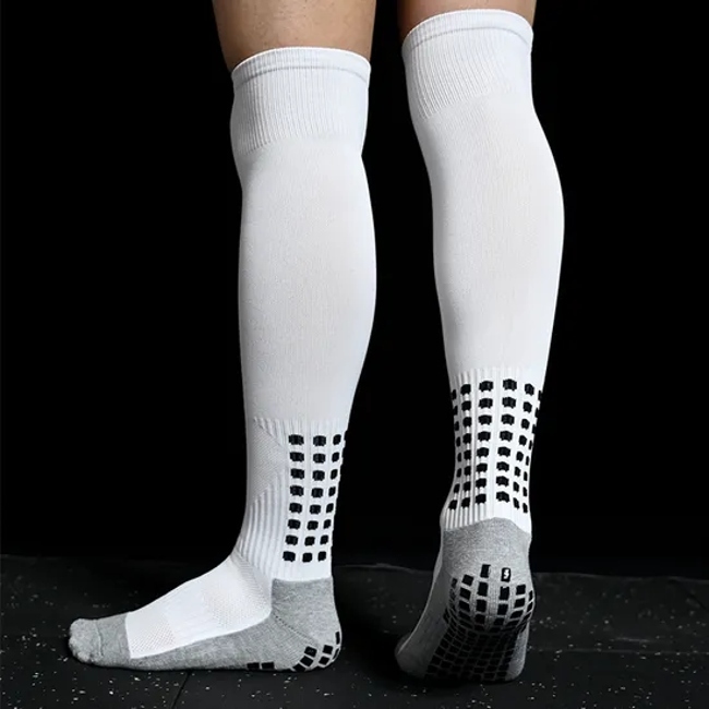 Breathable Anti Slip Soccer Football Socks Anti-Slip Bottom Compression Long Sports Socks Knee High Soccer Football Grip Socks