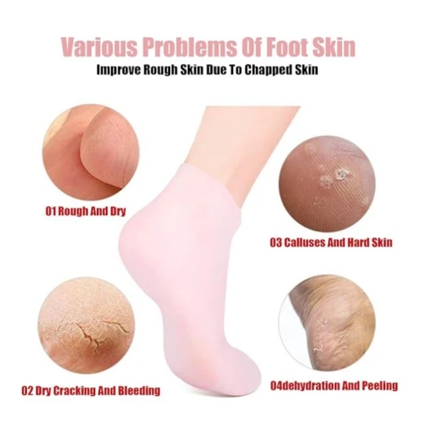 Silicone Socks for Women, Soft Gel Socks, Aloe Socks, Moisturizing Foot Socks, Women′s SPA Pedicure Socks for Repairing Dry Feet