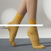 Factory Cheap Ginger All Season Cotton Anti Slip Compressed Two Strips Tube Pilates Daily Sports Socks