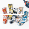 Top end Quality Hosiery Summer Casual Breathable Deodorant Cotton Tie Dye Socks Man Sports Running Embroidery logo Crew Socks