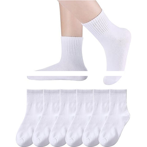 Kids Athletic Crew Socks Boys Girls Cotton School Uniform Casual Basic Socks Pairs