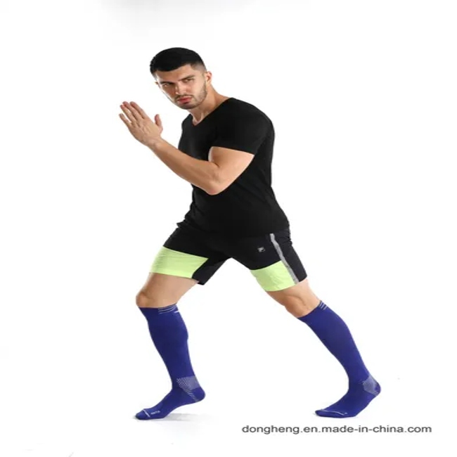 Cotton Compression Graduated Support Knee-High Purple Jacquard Socks for Men&Women