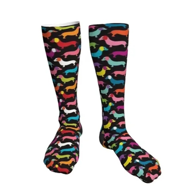 Customized 3D Digital Printed Socks Trendy Compression Socks Animal Socks Adult Cat Socks Women′s Heat Transfer Printed Sports Socks