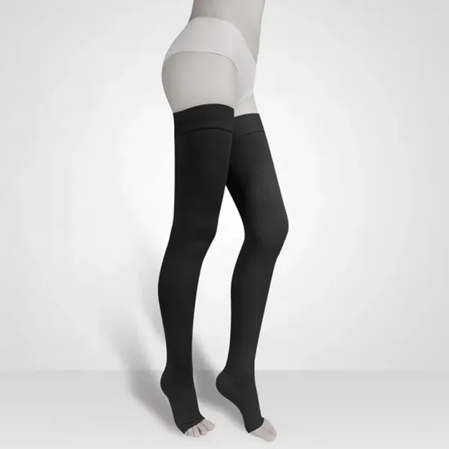 Factory Price Nylon Compression Veins Stocking OEM Black Support Medical Stockings Varicose Medical Over Knee Socks 20-30mmhg