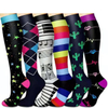6 Pairs Pack Multi Prints Sports Compression Nylon Socks for Men and Women Circulation