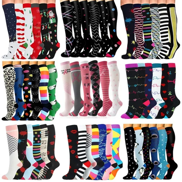 Uron Custom Men Women Running Knee High Sport Medical Compression Socks