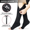 Side Zipper Closure Medical Leg Sleeve Calf Stocking Women Post Surgery Compression Socks for Nurses 20-30 Mmhg
