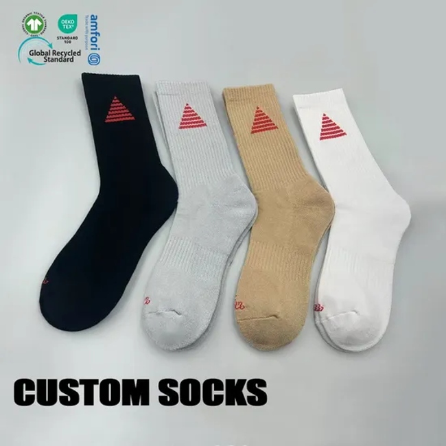 Brand Packaging Logo Design Cotton Compression Running Grip Crew Breathable Grip Customized Sports Cushion Custom Socks