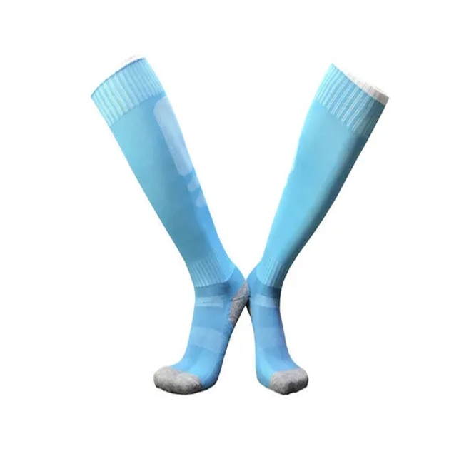Gy9-Ctm013#Towel-Based Plain MID-Length Football Socks for Adults