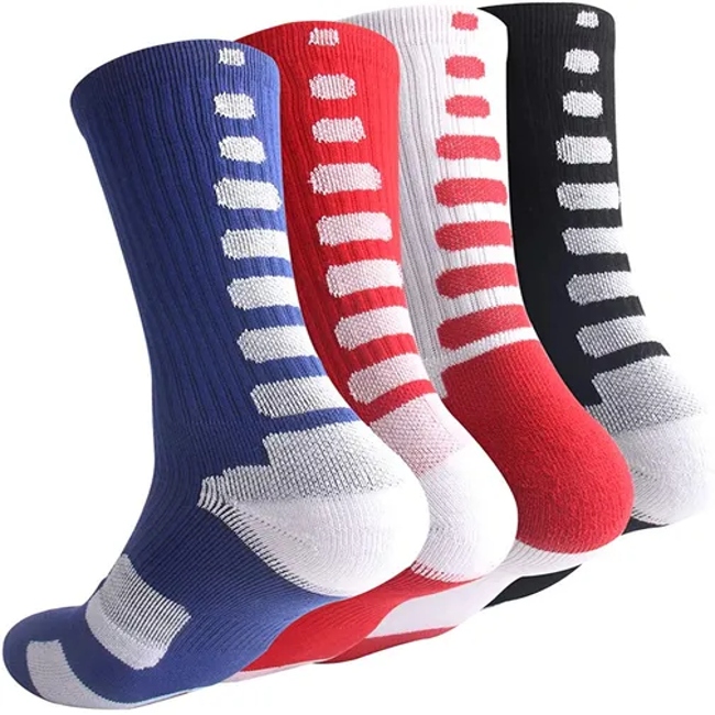 Wholesale Basketball Cushion MID Calf Socks for Football Soccer Running Hiking, Soft & Calf High Crew Socks