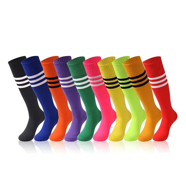 Unisex Tube Socks Stripe 2/3 Pairs Knee High Football Soccer Volleyball Baseball Cheerleading Team Socks