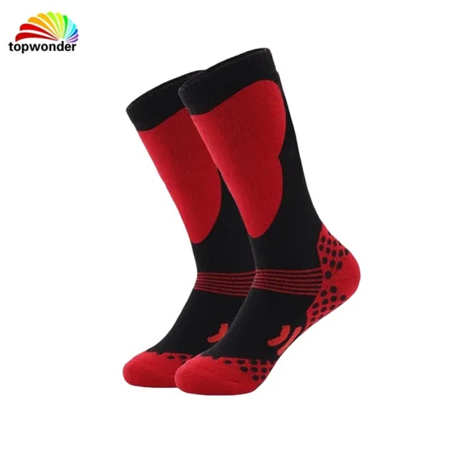 Customize and Wholesale Winter Knee High Thermal Sports Ski Sock with Terry Cushion Bottom in Many Colors and Sizes