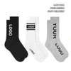 Sports Socks Ribbed Cotton Unisex Tube Custom Logo Embroidery Athletic Crew Socks