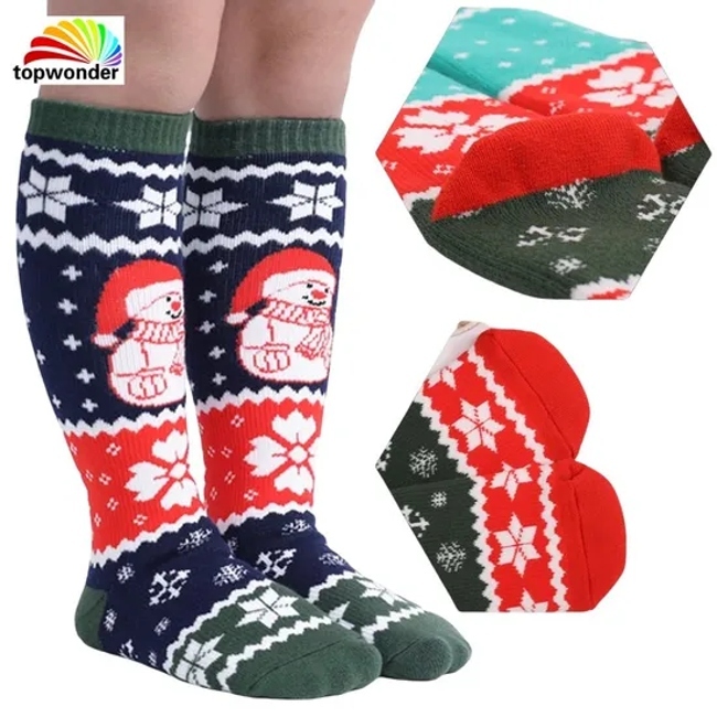 Customize and Wholesale Winter Outdoor Thermal Knee High Thick Snowman Sports Ski Sock in Many Colors and Sizes at Low Prices