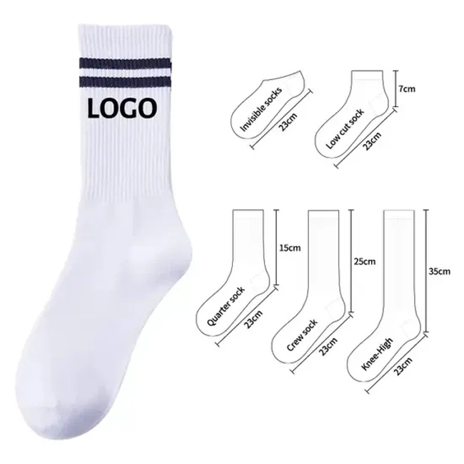 Custom Brand Logo Athletic Tube White Socks Men Autumn Knitted Cartoon Socks