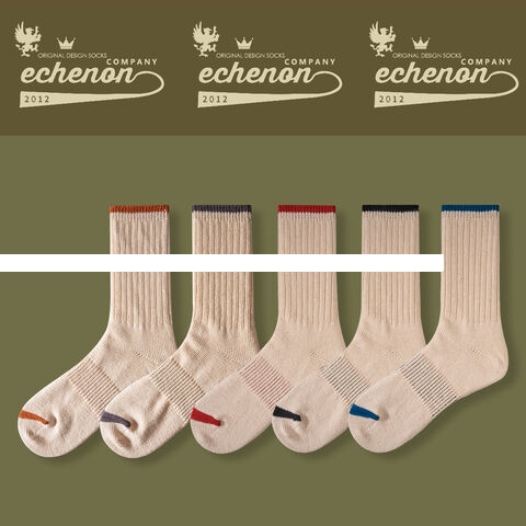 Top Quality Japanese Heavy Combed Cotton Breathable Anti odor Socks Unisex Four Seasons Casual N Chunk Thread Knitted Crew Socks