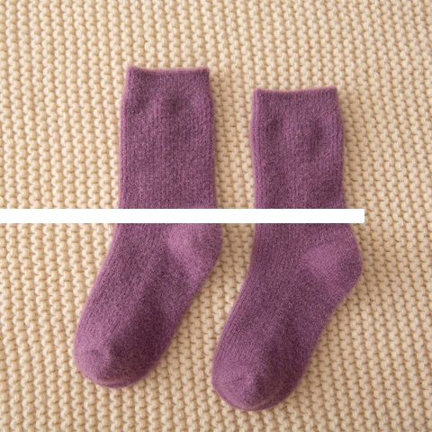 Promotional price Custom sleeping socks autumn winter white velvet warmth thick towel socks boys cotton crew socks