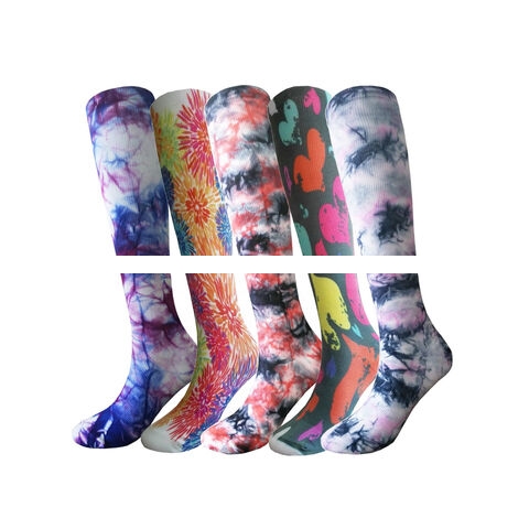 Durable Nylon printed blank sublimation socks color men s compression colorful crew socks in bulk