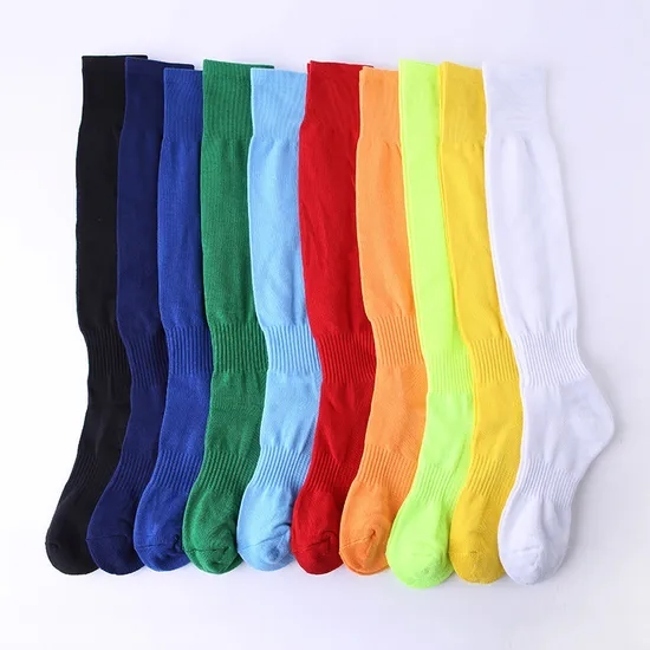 2024 Football Tube Socks Unisex Non-Slip Towel Bottom Sports Socks Solid Color Custom Compression Socks