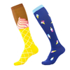 Wholesale Custom Nylon Happy Colorful 20-30mmhg Knee High Long Men Compression Socks for Marathon Running