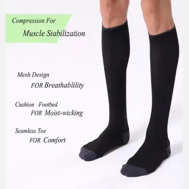 Custom Knee High 20-30mmhg Circulation Socks Sports Compression Socks Breathability Personalized Compression Socks