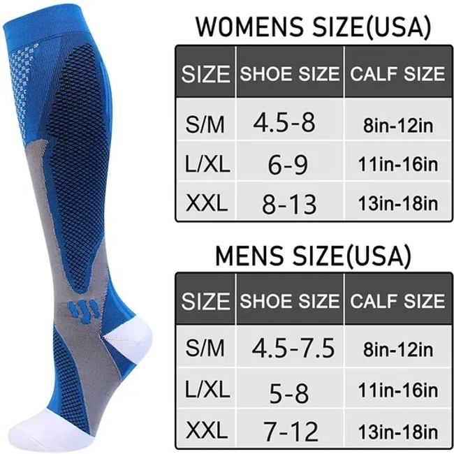 Brothock Compression Stockings Running Basketball Football Socks Nylon Anti-Swelling Stretch Outdoor Sports Compression Socks
