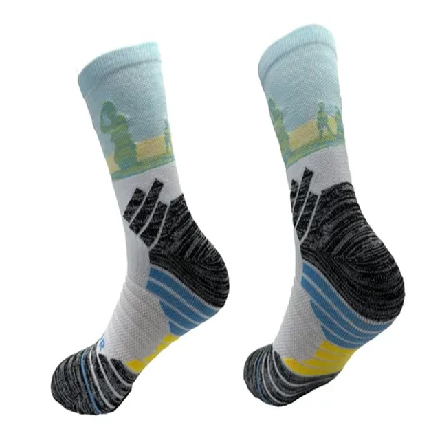 Custom Sports Coolmax Compression Running Socks Cushion Crew Anti-Blister Moisture Wicking Athletic Hiking Socks