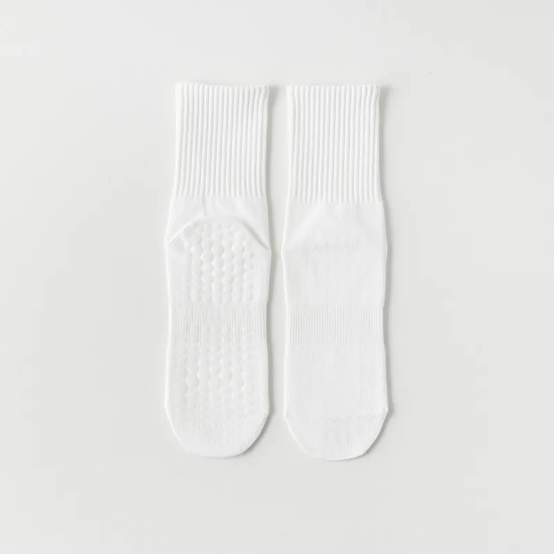 bulk buying New Simple Solid Color Mid Calf Yoga Socks Pilates Socks Silicone Non-slip Fitness Socks Indoor Dance Gymnastic 