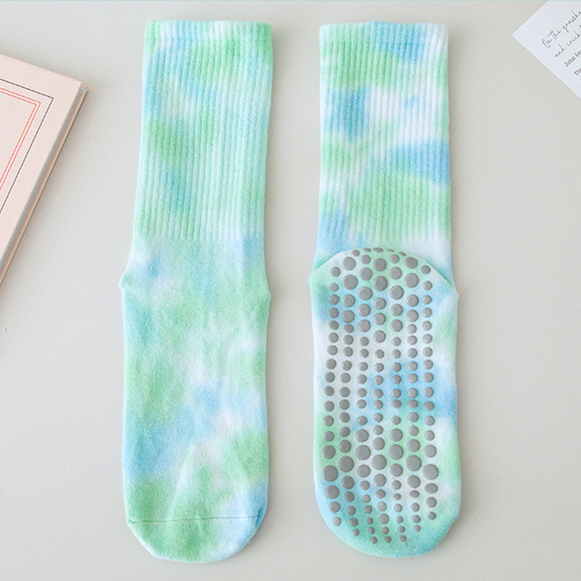 Custom Box Women Pilates Socks Tie-Dye Non-Slip Breathable Cotton Yoga Sports Fitness Training And Exercise Grip Floor 