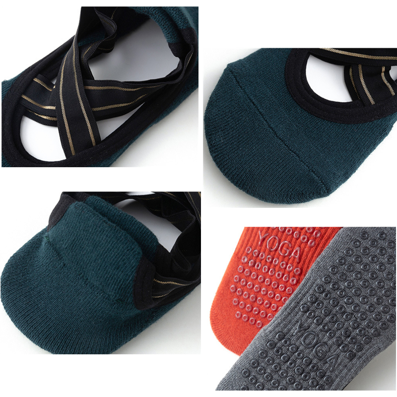 handmade New Non-slip Yoga Women Ankle Socks Summer Breathable Cross Back Cotton Underwear Dance Pilates Home Fitness Sports 