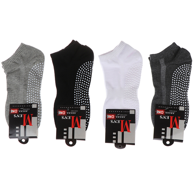 Trending Men's Cotton Non-slip Yoga Socks With Grips Breathable Anti Skid Floor Socks For Pilates Gym Fitness Size 