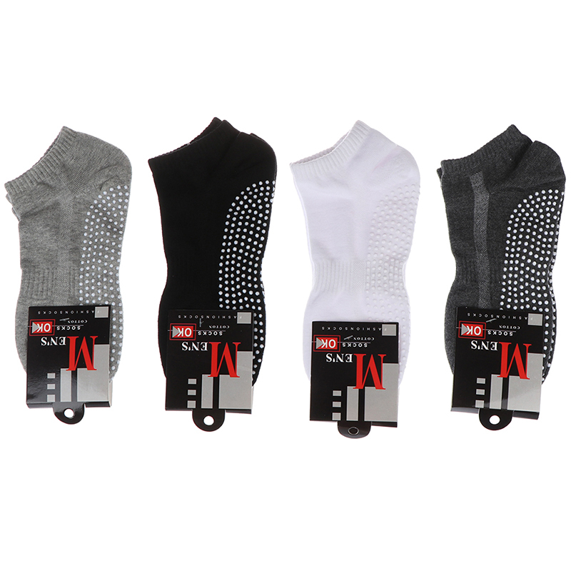 Trending Men's Cotton Non-slip Yoga Socks With Grips Breathable Anti Skid Floor Socks For Pilates Gym Fitness Size 