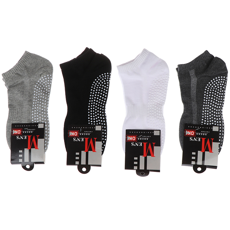 Trending Men's Cotton Non-slip Yoga Socks With Grips Breathable Anti Skid Floor Socks For Pilates Gym Fitness Size 