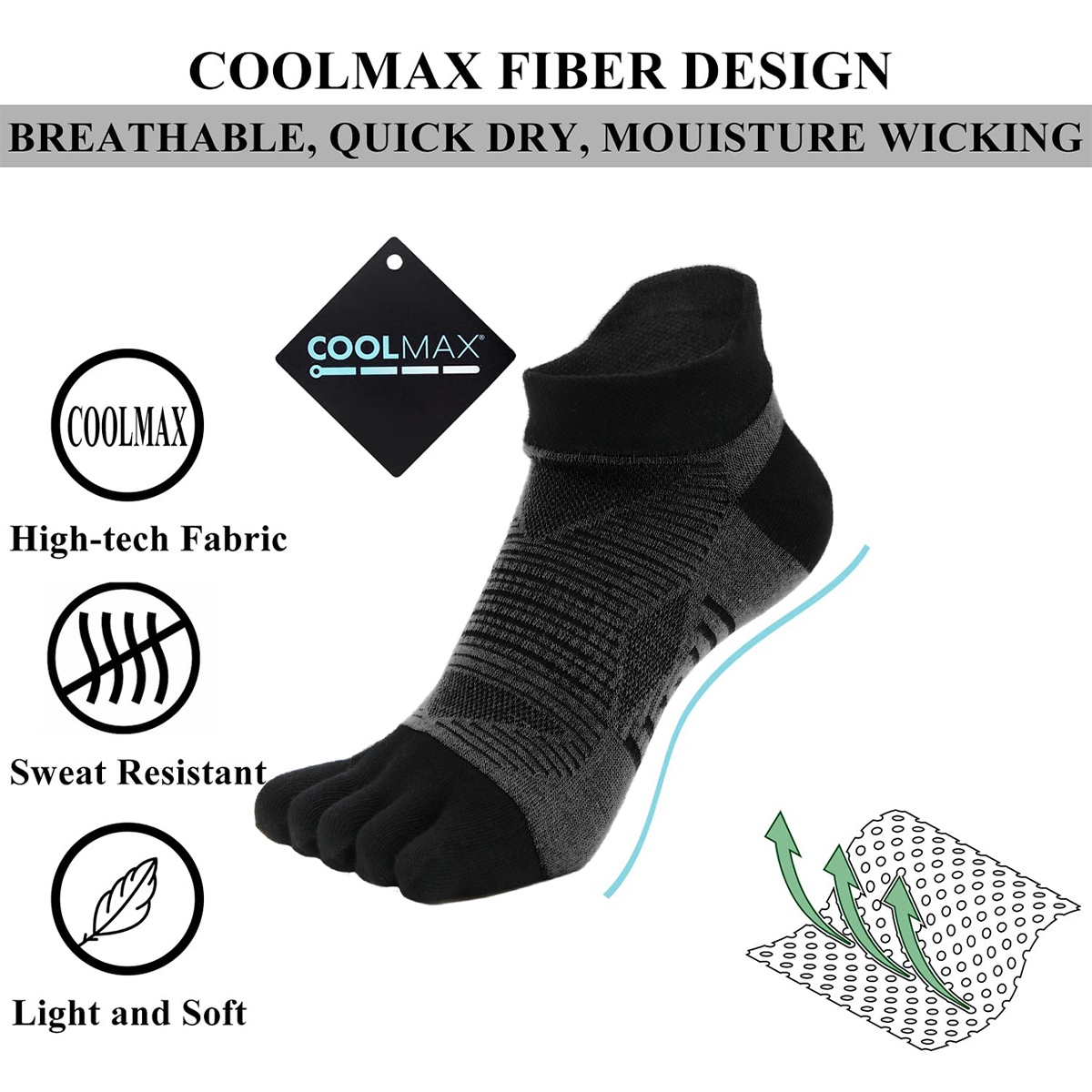 regular orders Five finger Socks, High performance Sports Invisible Toe Socks, Suitable for Running, Playing Ball, Outdoor 