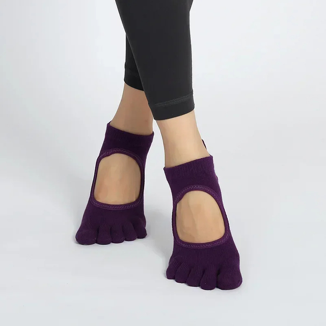 bulk purchase Full Toe Yoga Socks Women Dot Silicone Non-slip Pilates Open Toe Low-Ankle 