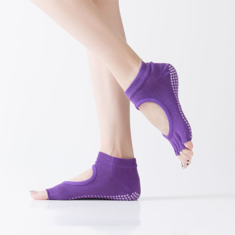 quick delivery Yoga Pilates Toeless Socks with Grips Non Slip Half Toe for Gym Ballet Dance Open Toe and Instep Socks Sports 