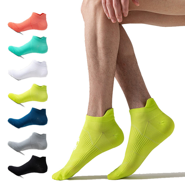 quick turnaround Sports Running Socks MenWomen Thin Breathable Athletic Marathon Fitness Sweat-absorbent Non-slip Short Low Cut 