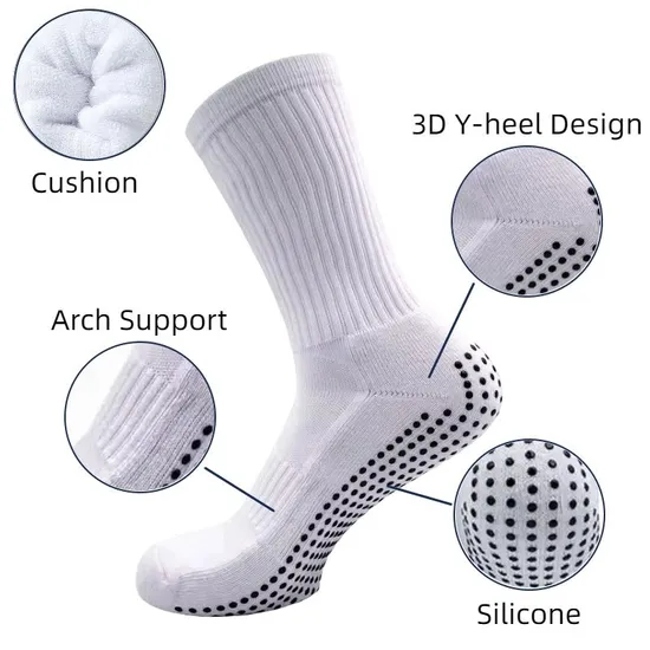 High Quality Designer OEM Cycling Men Sports Sokken Calcetines Sock-Stocking Crew White Grippy Socks Soccer Custom Logo Anti Slip Grip Socks Football