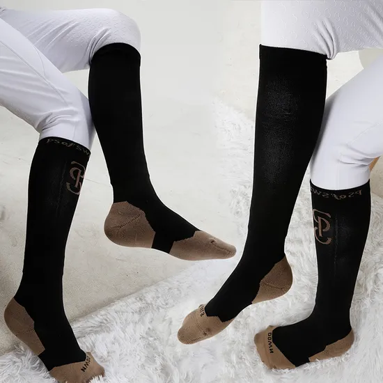 Wholesale Custom Cotton Long Tube Equestrian Socks Horse Riding Tall High Socks