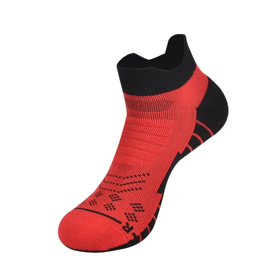 Men′s Summer Breathable Antibacterial Sports Running Socks Knitted Crew Height with Custom Logo on Cuff