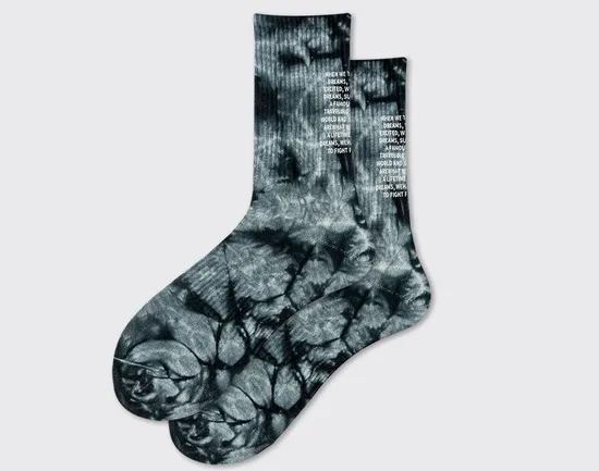 Wholesale Can Custom Fashion Novelty Colored Hip Hop Skateboard Cotton Socks Tie Dye