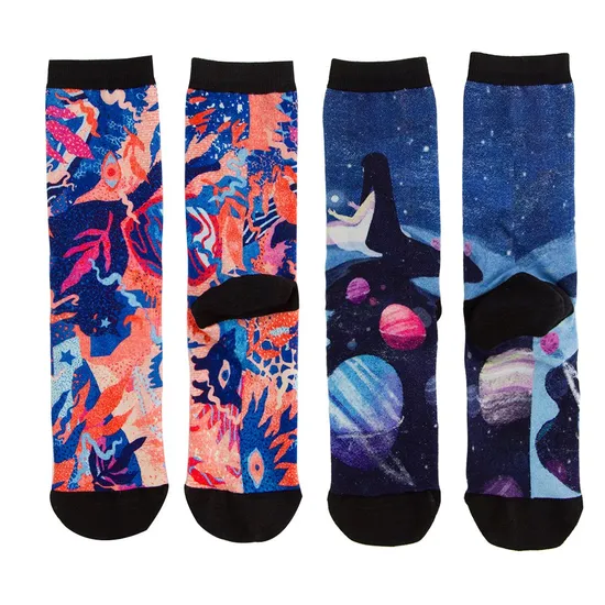 Unisex Men Women Digital Printed Custom Wholesale Cotton Fashion Socks